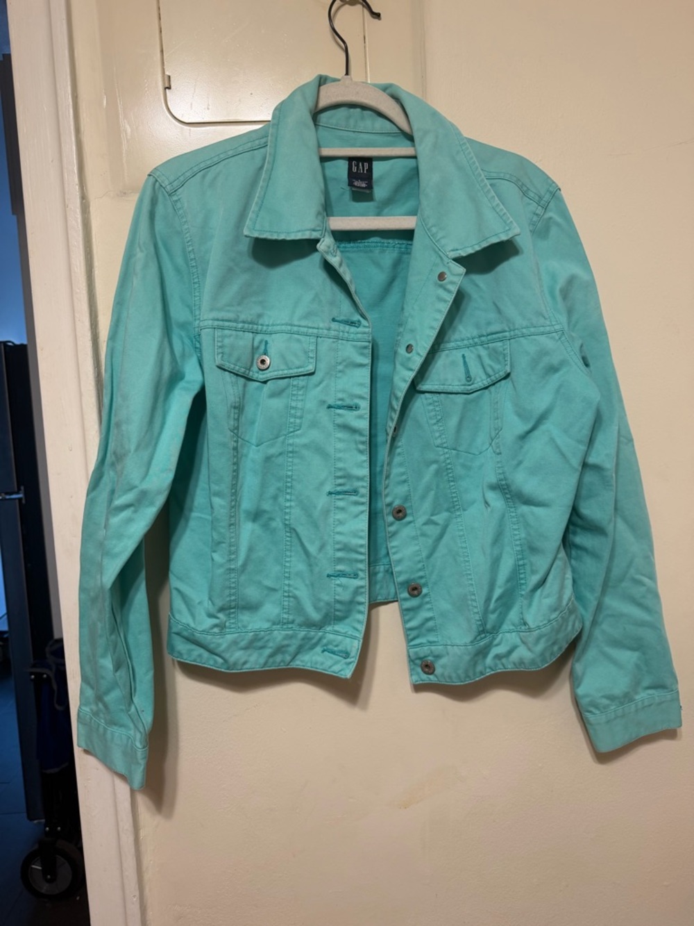 GAP Women's Turquoise Denim Jacket - Picture 1 of 3